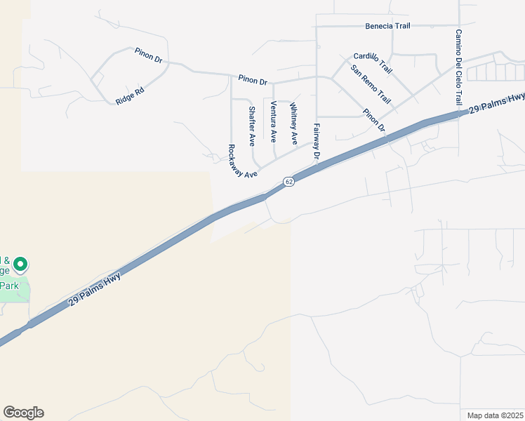 map of restaurants, bars, coffee shops, grocery stores, and more near 54465 Twentynine Palms Highway in Yucca Valley