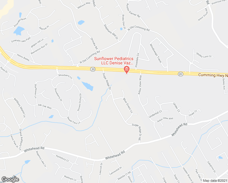 map of restaurants, bars, coffee shops, grocery stores, and more near 5384 Sugar Ridge Drive in Sugar Hill