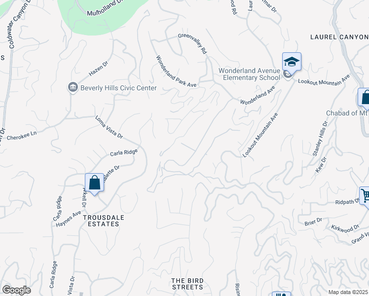 map of restaurants, bars, coffee shops, grocery stores, and more near 8926 Holly Place in Los Angeles
