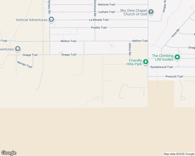 map of restaurants, bars, coffee shops, grocery stores, and more near 7821 Rockwood Road in Joshua Tree