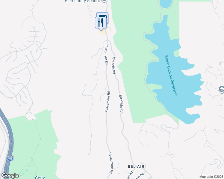 map of restaurants, bars, coffee shops, grocery stores, and more near 2115 Stradella Road in Los Angeles