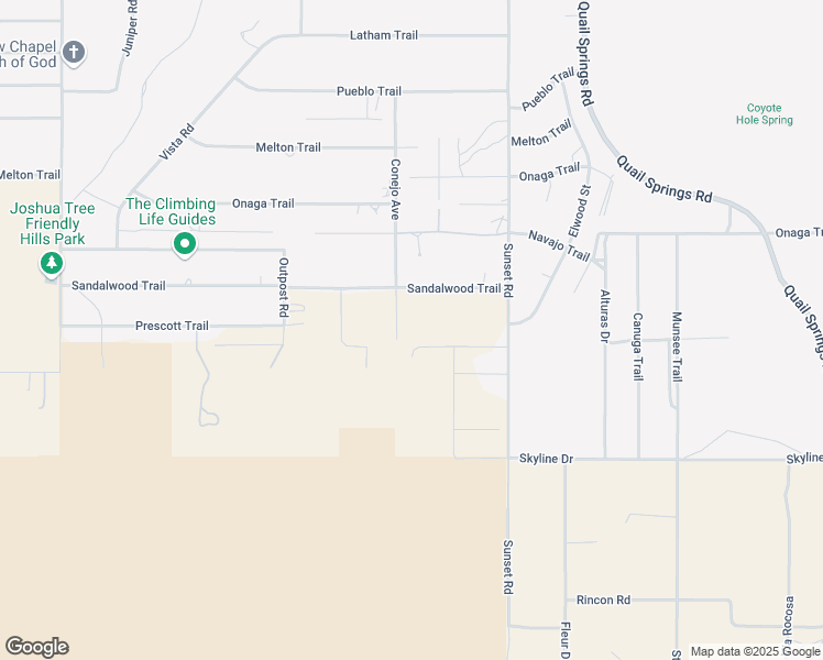 map of restaurants, bars, coffee shops, grocery stores, and more near 7835 Conejo Avenue in Joshua Tree