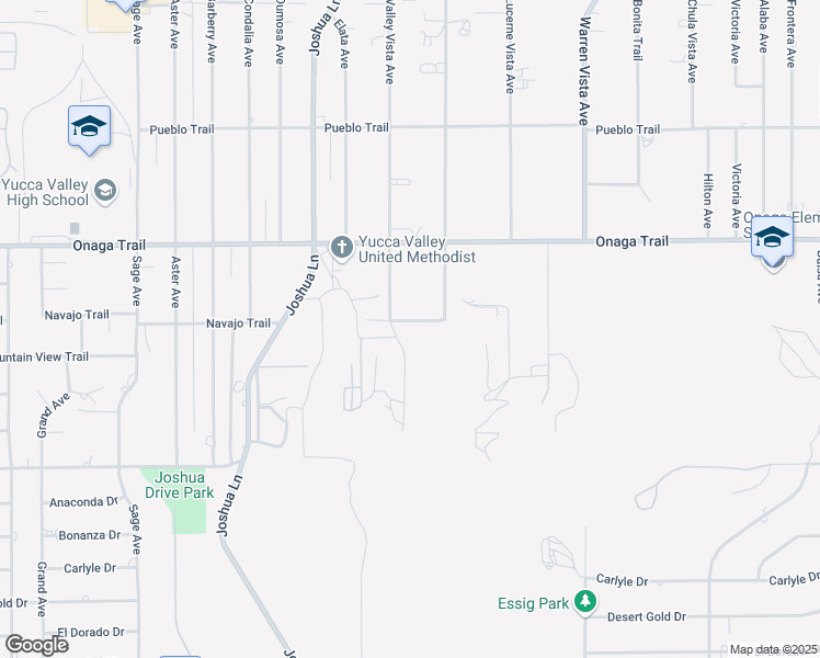 map of restaurants, bars, coffee shops, grocery stores, and more near 57375 Navajo Trail in Yucca Valley