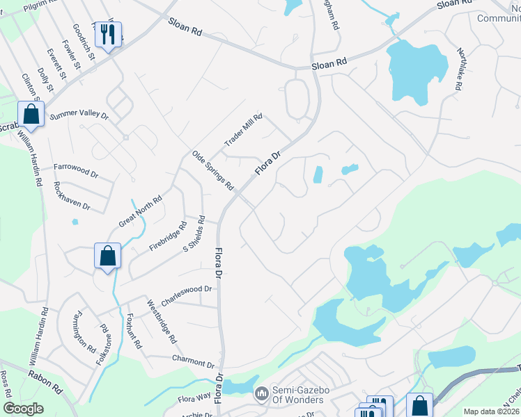 map of restaurants, bars, coffee shops, grocery stores, and more near 233 Brookspring Road in Columbia