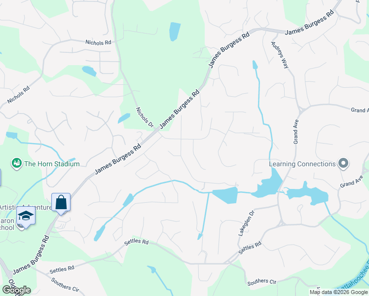 map of restaurants, bars, coffee shops, grocery stores, and more near 1425 Thunder Gulch Pass in Suwanee