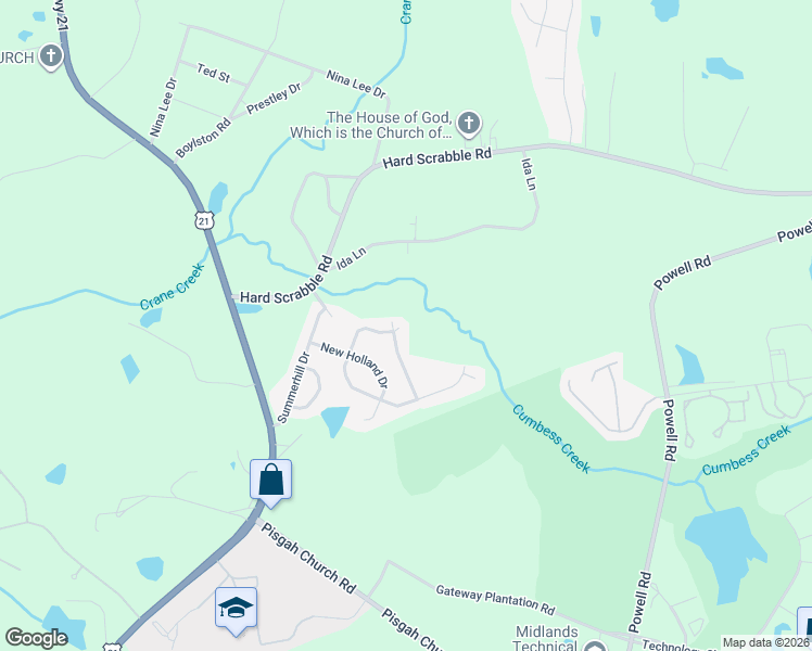 map of restaurants, bars, coffee shops, grocery stores, and more near 1 Durango Circle in Columbia