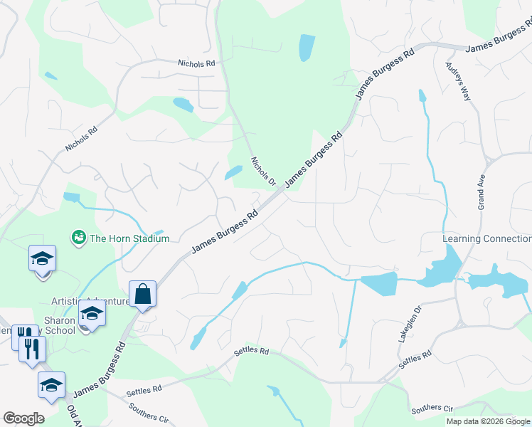map of restaurants, bars, coffee shops, grocery stores, and more near 1360 Sunnys Halo Drive in Suwanee