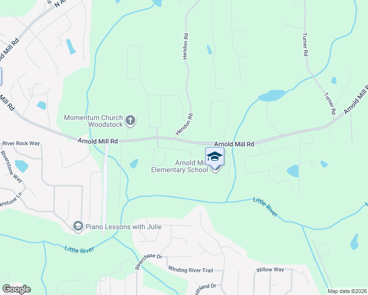 map of restaurants, bars, coffee shops, grocery stores, and more near 700 Arnold Mill Road in Woodstock