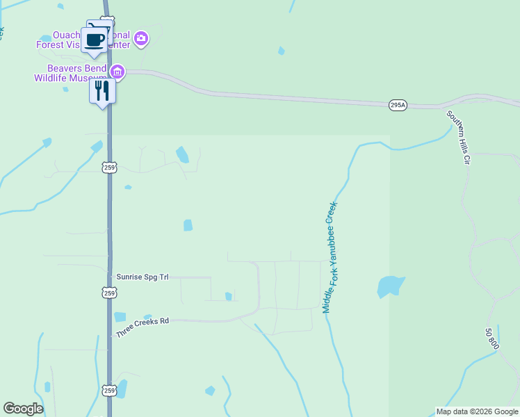 map of restaurants, bars, coffee shops, grocery stores, and more near in Broken Bow