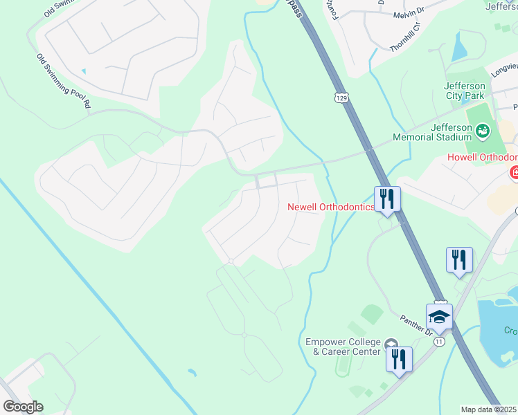 map of restaurants, bars, coffee shops, grocery stores, and more near 566 Widgeon Way in Jefferson