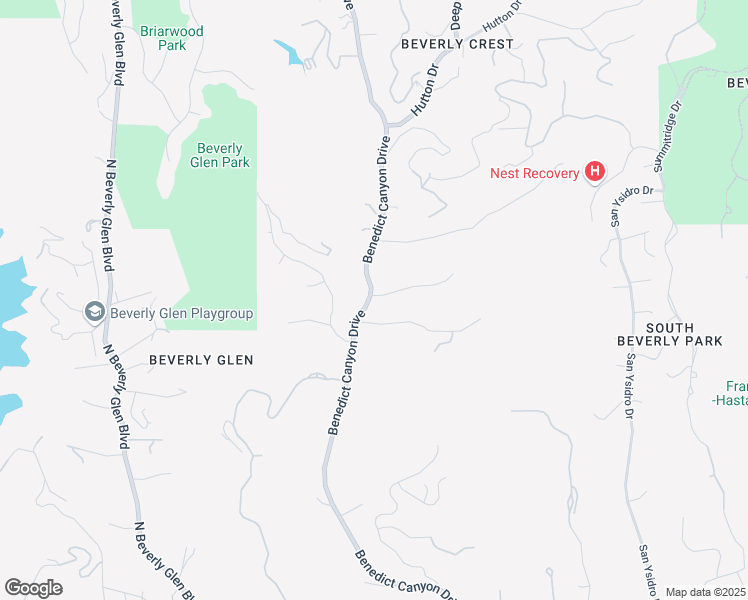 map of restaurants, bars, coffee shops, grocery stores, and more near 2136 Benedict Canyon Drive in Beverly Hills