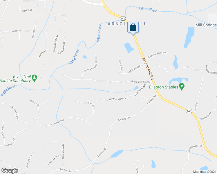 map of restaurants, bars, coffee shops, grocery stores, and more near 13500 Arnold Mill Road in Roswell