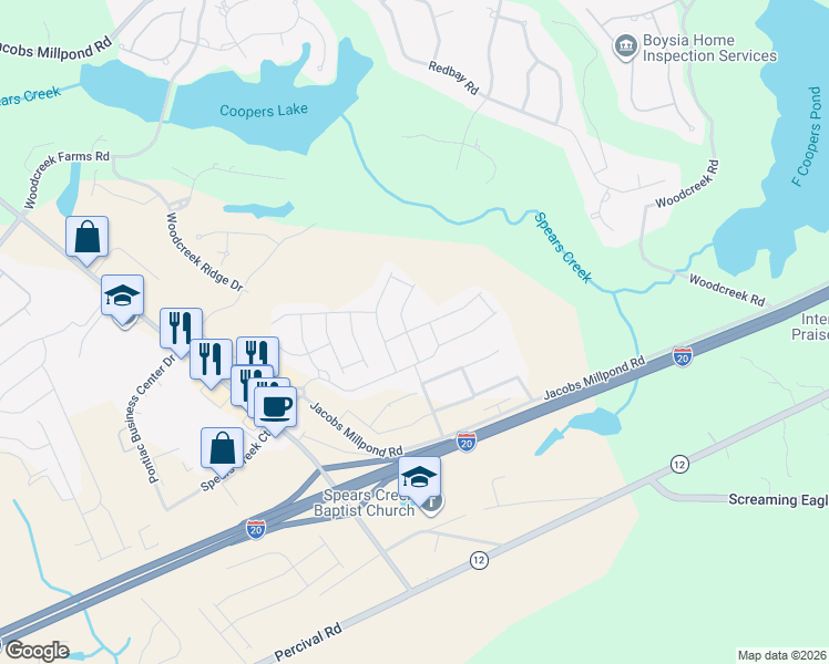 map of restaurants, bars, coffee shops, grocery stores, and more near 737 South Pinewalk Way in Elgin
