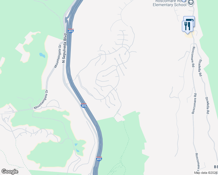 map of restaurants, bars, coffee shops, grocery stores, and more near 2227 Stratford Circle in Los Angeles