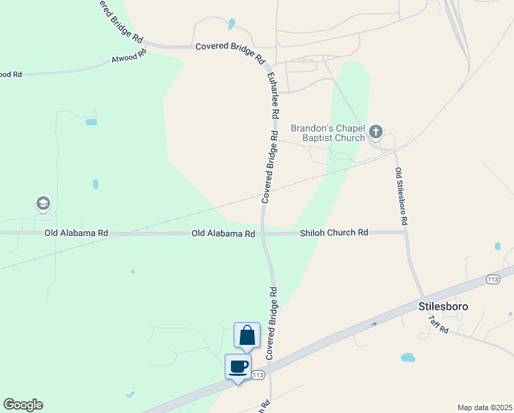 map of restaurants, bars, coffee shops, grocery stores, and more near 0 Covered Bridge Road in Euharlee