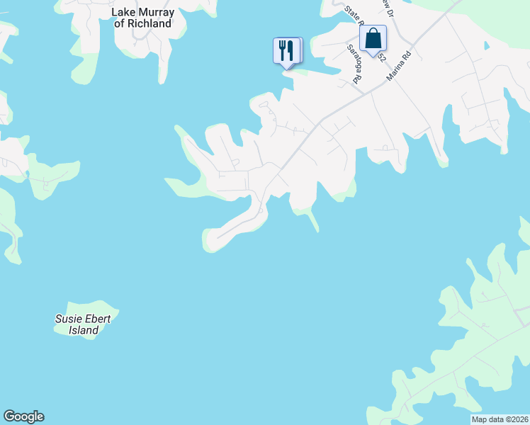 map of restaurants, bars, coffee shops, grocery stores, and more near 1901 Marina Road in Irmo