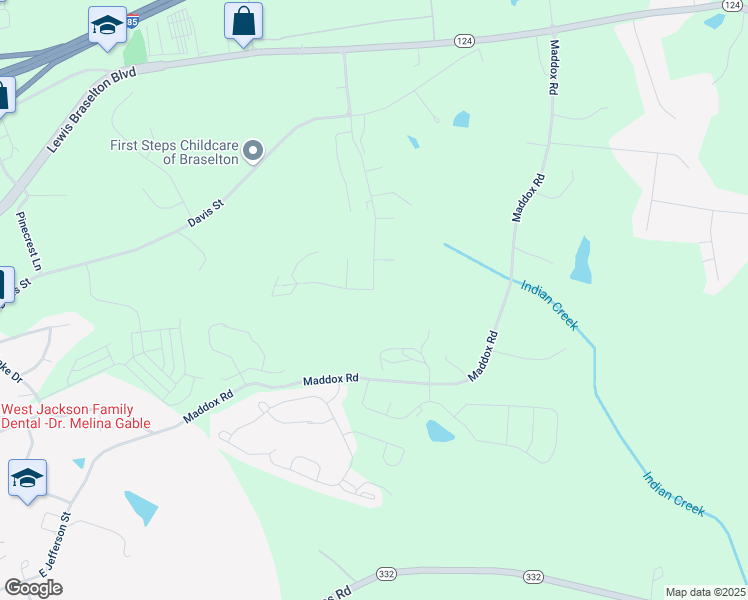 map of restaurants, bars, coffee shops, grocery stores, and more near 441 Traminer Way in Braselton