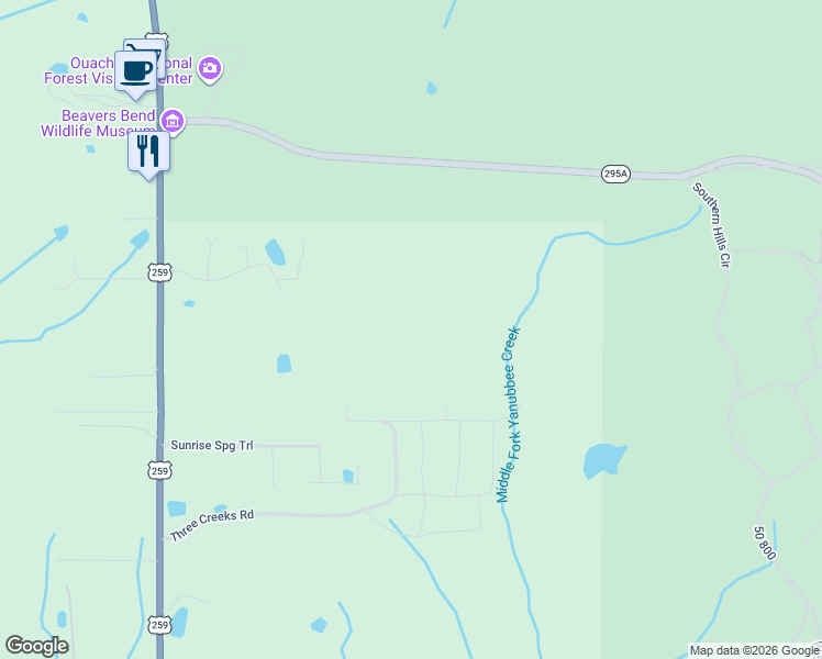 map of restaurants, bars, coffee shops, grocery stores, and more near in Broken Bow