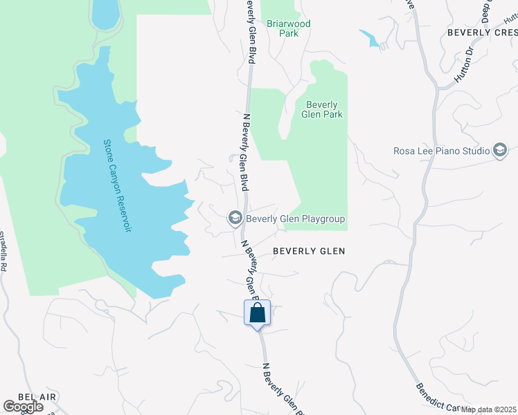 map of restaurants, bars, coffee shops, grocery stores, and more near 10309 Seabury Lane in Los Angeles