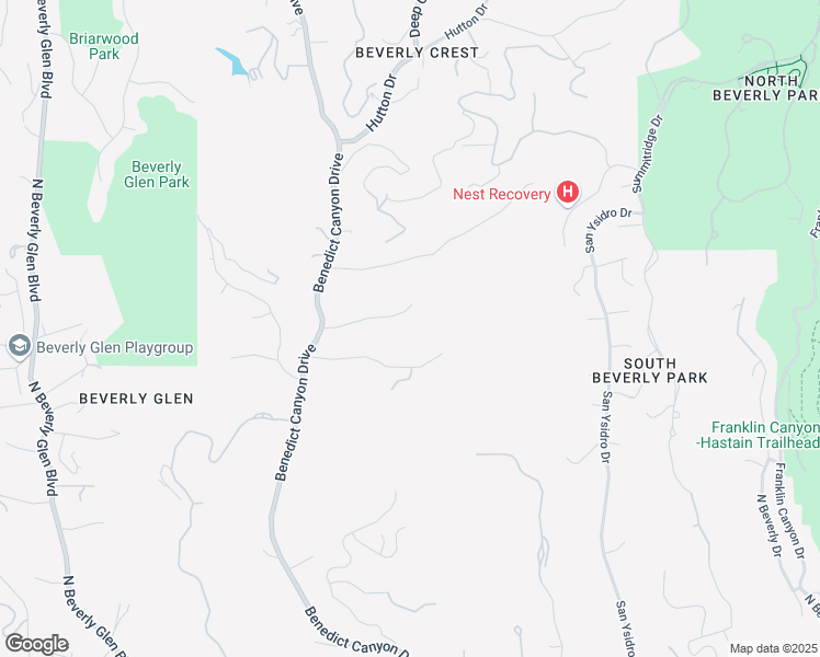 map of restaurants, bars, coffee shops, grocery stores, and more near 9814 Portola Drive in Beverly Hills