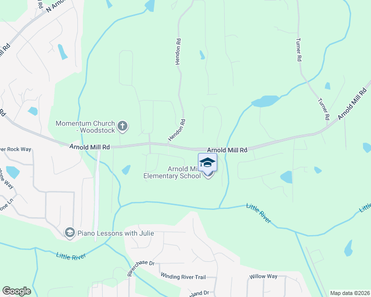 map of restaurants, bars, coffee shops, grocery stores, and more near 700 Arnold Mill Road in Woodstock