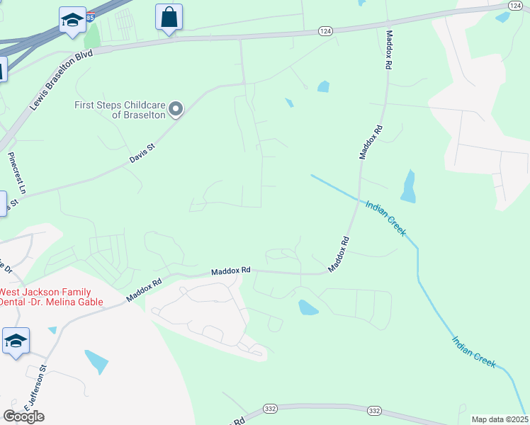 map of restaurants, bars, coffee shops, grocery stores, and more near 437 Traminer Way in Braselton