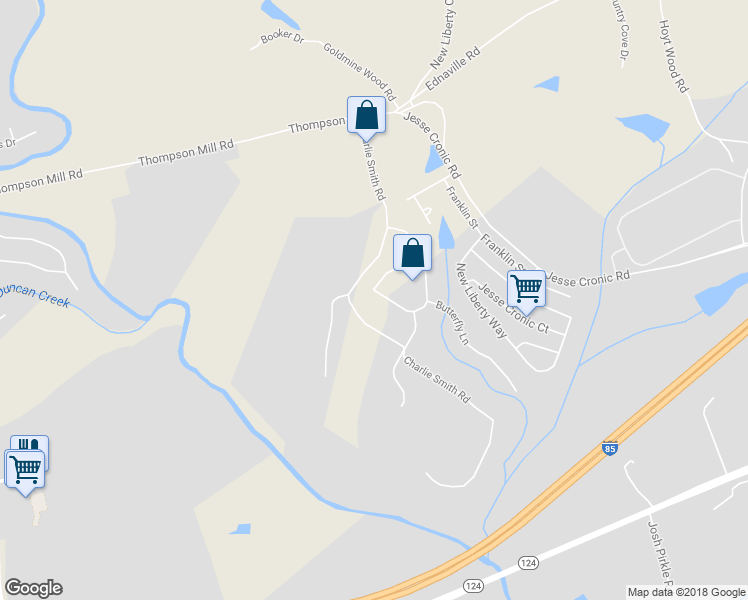 map of restaurants, bars, coffee shops, grocery stores, and more near 253 Bakers Farm Circle in Braselton