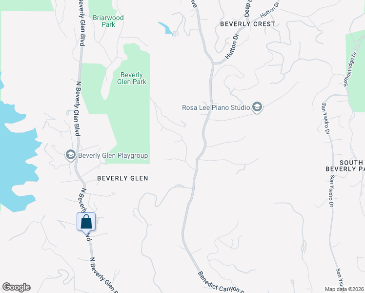 map of restaurants, bars, coffee shops, grocery stores, and more near 9970 Westwanda Drive in Beverly Hills