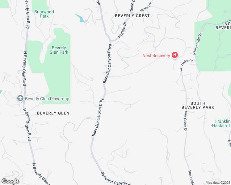 map of restaurants, bars, coffee shops, grocery stores, and more near 9856 Portola Drive in Beverly Hills