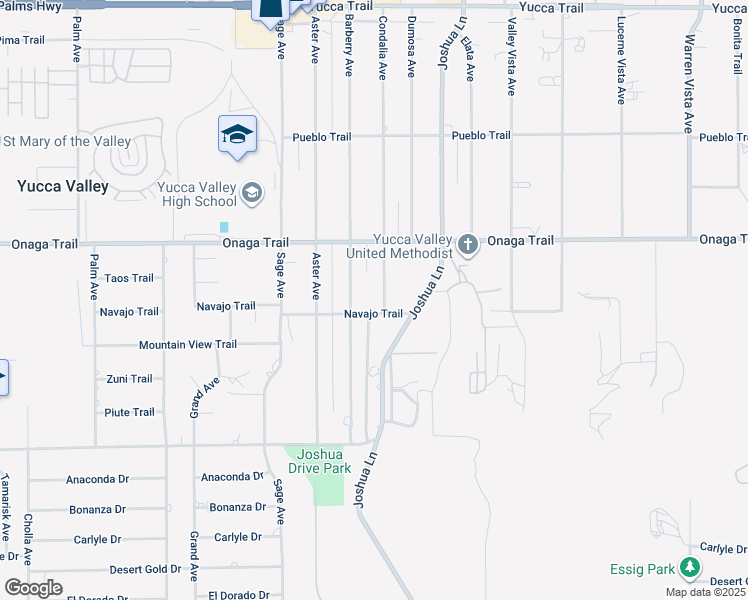 map of restaurants, bars, coffee shops, grocery stores, and more near 7812 Condalia Avenue in Yucca Valley