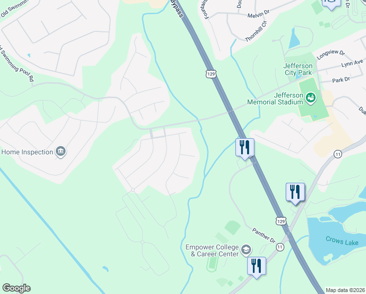 map of restaurants, bars, coffee shops, grocery stores, and more near 1023 Ruddy Duck Drive in Jefferson