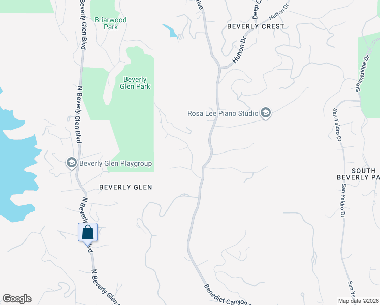 map of restaurants, bars, coffee shops, grocery stores, and more near 9970 Westwanda Drive in Beverly Hills