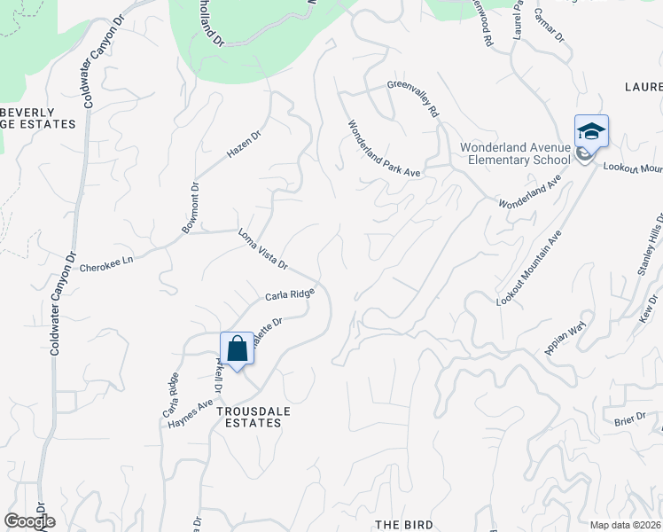 map of restaurants, bars, coffee shops, grocery stores, and more near 410 Walker Drive in Beverly Hills