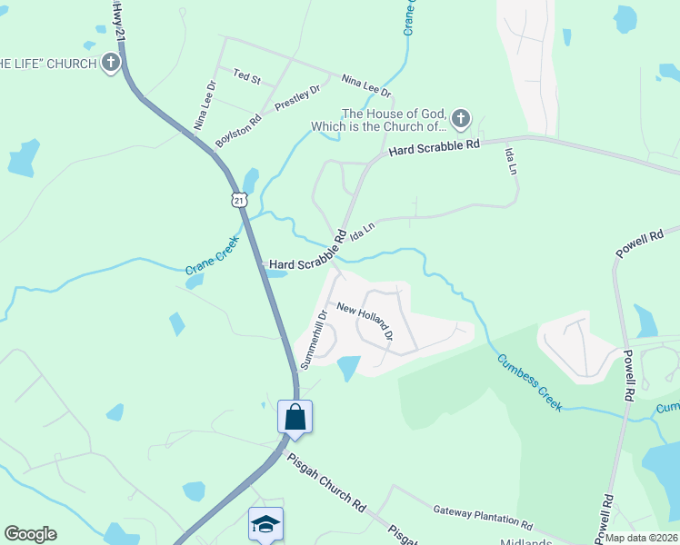 map of restaurants, bars, coffee shops, grocery stores, and more near 229 Summerhill Drive in Columbia