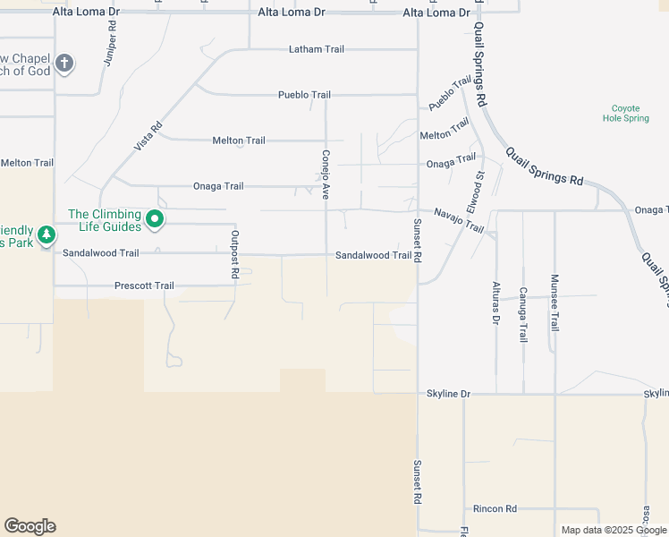 map of restaurants, bars, coffee shops, grocery stores, and more near 7825 Conejo Avenue in Joshua Tree