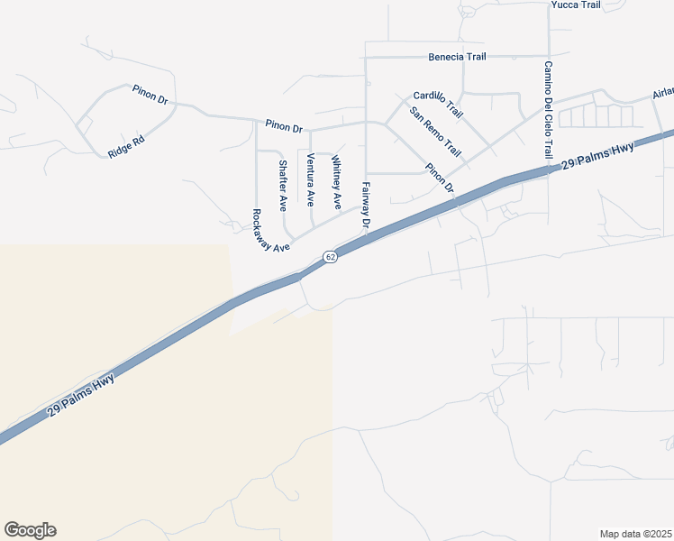 map of restaurants, bars, coffee shops, grocery stores, and more near 54465 Twentynine Palms Highway in Yucca Valley