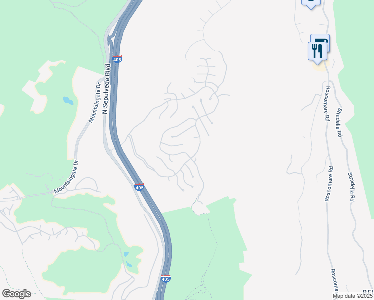 map of restaurants, bars, coffee shops, grocery stores, and more near 11730 Stonehenge Lane in Los Angeles