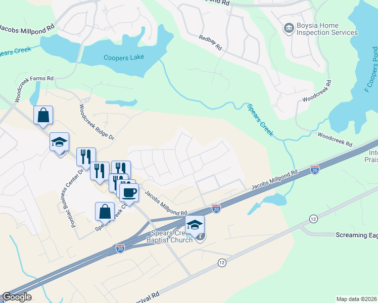 map of restaurants, bars, coffee shops, grocery stores, and more near 737 South Pinewalk Way in Elgin