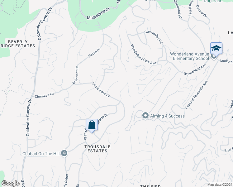 map of restaurants, bars, coffee shops, grocery stores, and more near 1915 Carla Ridge in Beverly Hills
