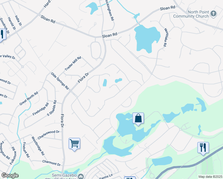 map of restaurants, bars, coffee shops, grocery stores, and more near 6 South Fork Place in Columbia
