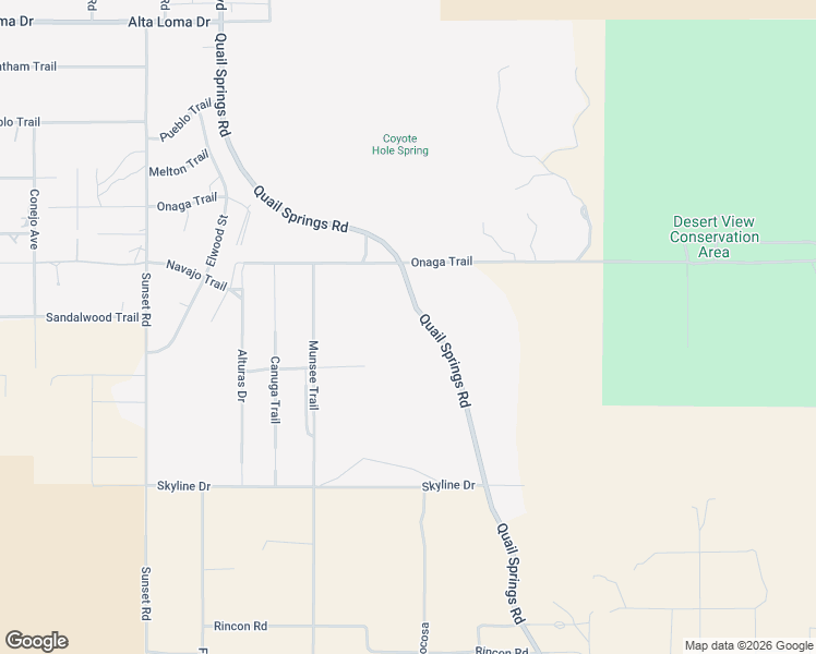 map of restaurants, bars, coffee shops, grocery stores, and more near 7878 Quail Springs Road in Joshua Tree