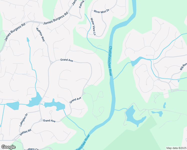 map of restaurants, bars, coffee shops, grocery stores, and more near 107 Grand Avenue in Suwanee