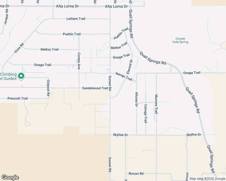 map of restaurants, bars, coffee shops, grocery stores, and more near 7800 Sunset Road in Joshua Tree