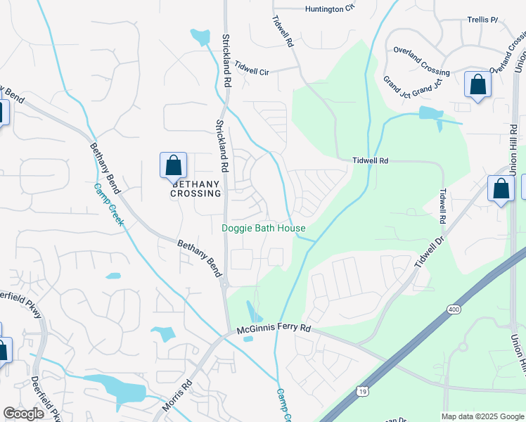 map of restaurants, bars, coffee shops, grocery stores, and more near 1030 Central Park Overlook in Alpharetta