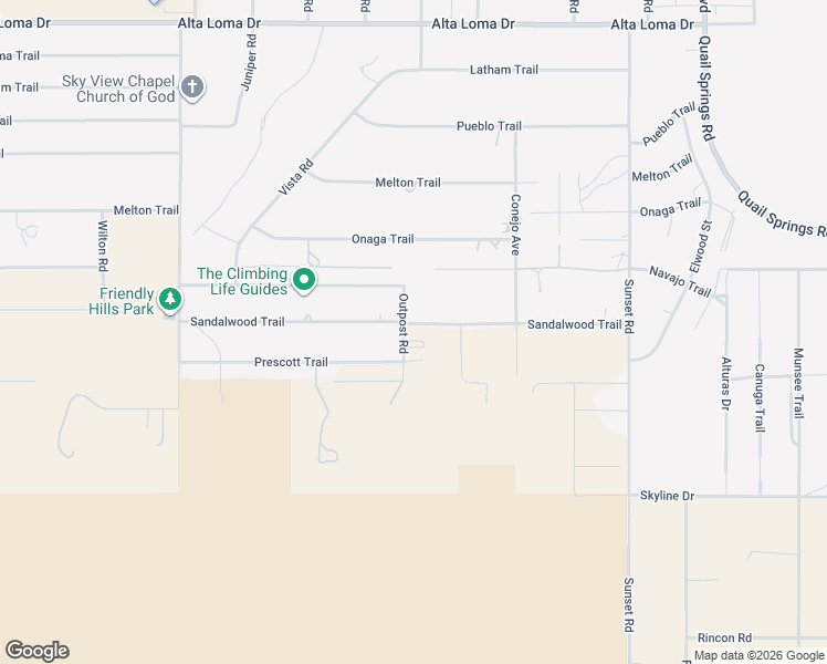 map of restaurants, bars, coffee shops, grocery stores, and more near 7815 Outpost Road in Joshua Tree