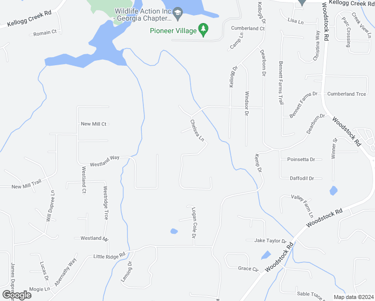 map of restaurants, bars, coffee shops, grocery stores, and more near 3059 Chelsea Lane in Acworth