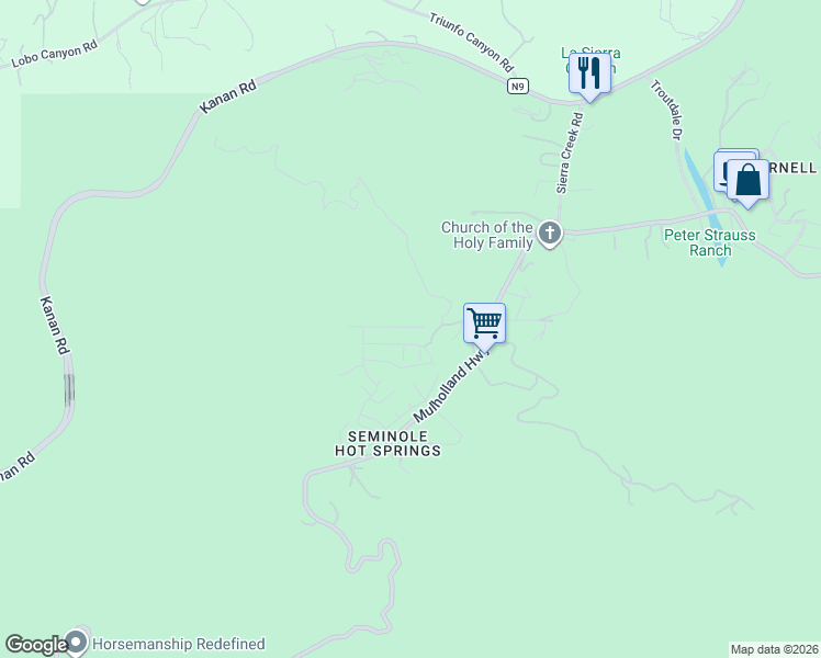 map of restaurants, bars, coffee shops, grocery stores, and more near 30473 Mulholland Highway in Agoura Hills