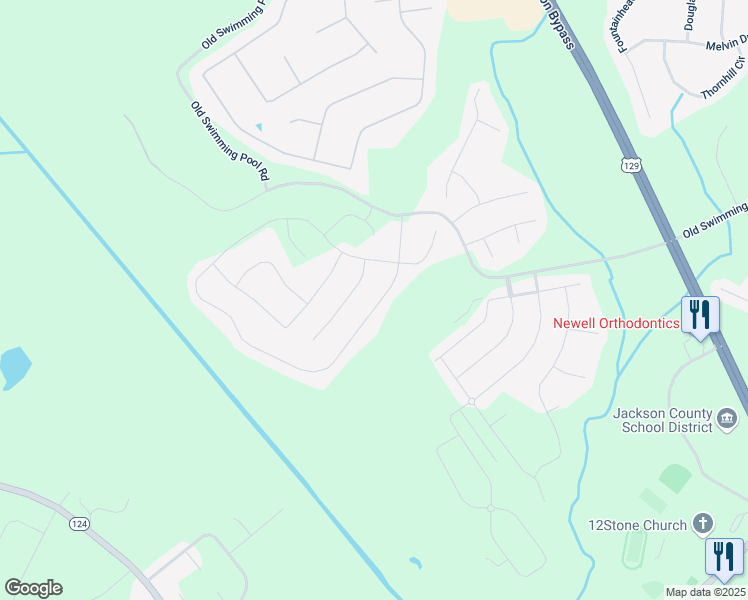 map of restaurants, bars, coffee shops, grocery stores, and more near 252 River Mist Circle in Jefferson