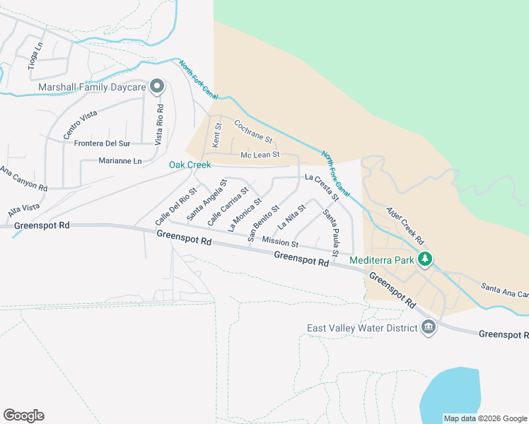 map of restaurants, bars, coffee shops, grocery stores, and more near 7903 San Benito Street in Highland