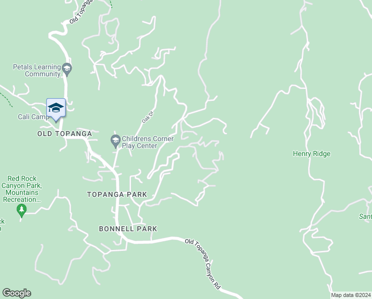 map of restaurants, bars, coffee shops, grocery stores, and more near 1738 Topanga Skyline Drive in Topanga